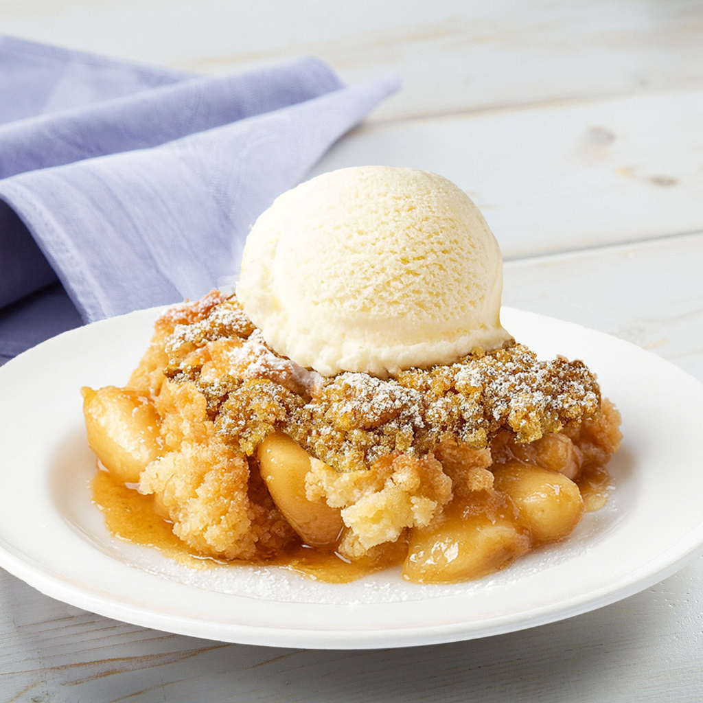Apple Brown Betty a la mode, Slice